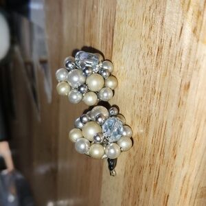 Vintage Clip-on Pearl and Beaded Earrings